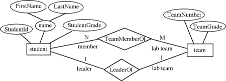 entity attributes diagram er student relationship database team relational entities