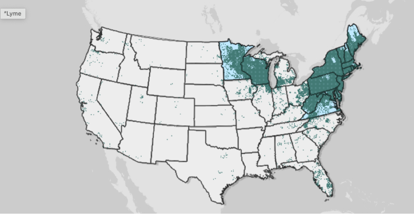 Lyme Disease Distribution 2022